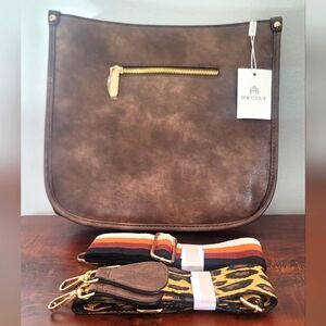 HKCLUF Crossbody Bag for Women Vegan Leather Hobo Handbags Guitar Strap Purse